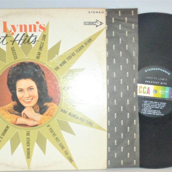1st Press 1968 LORETTA LYNN'S Greatest Hits Vinyl LP Record MCA #DL 7-5000 - Picture 1 of 4